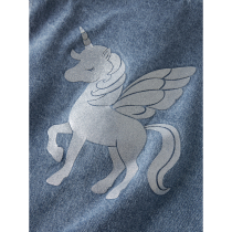 NAME IT Denim Jakke Luna Glitter Medium Blue Unicorn Glitter